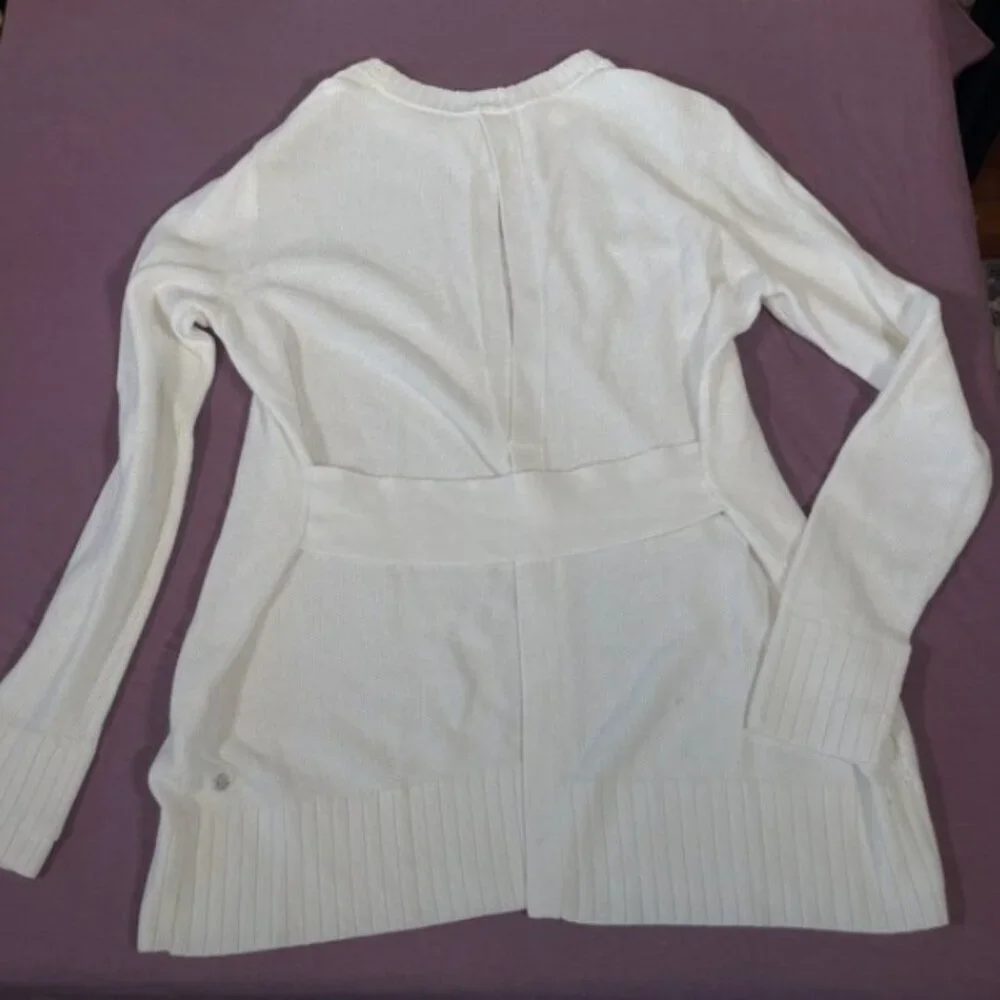 Lululemon Sincerely Yours Sweater White - Size 4 Open Back Cashmere lightweight